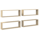 Vidaxl wandschappen kubus 4 st 80x15x26,5 cm bewerkt hout sonoma eiken