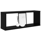 Vidaxl wandschappen kubus 4 st 60x15x23 cm bewerkt hout zwart
