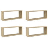 Vidaxl wandschappen kubus 4 st 60x15x23 cm bewerkt hout sonoma eiken