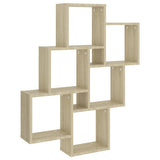 Vidaxl wandschap kubus 78x15x93 cm bewerkt hout sonoma eiken
