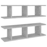 Vidaxl wandschappen 2 st 75x18x20 cm bewerkt hout betongrijs