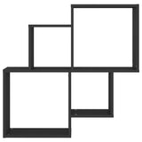 Vidaxl wandschap kubus 80x15x78,5 cm bewerkt hout zwart
