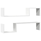 Vidaxl wandschappen 2 st 100x15x20 cm bewerkt hout wit