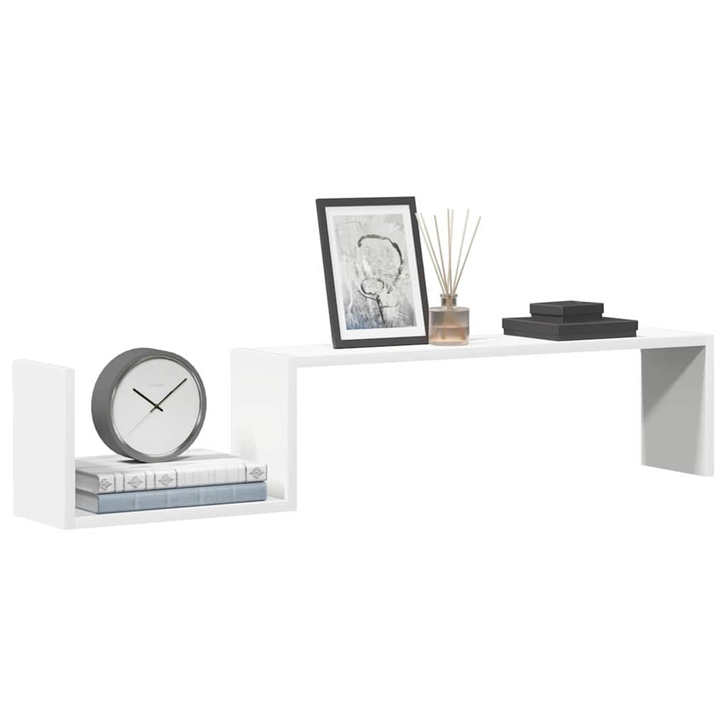 Vidaxl wandschappen 2 st 100x15x20 cm bewerkt hout wit