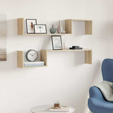 Vidaxl wandschappen 2 st 100x15x20 cm bewerkt hout sonoma eikenkleurig