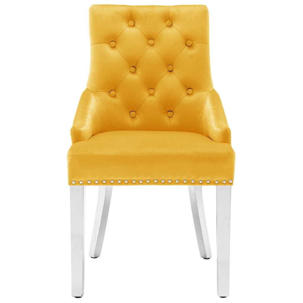 Vidaxl eetkamerstoelen 2 st fluweel geel