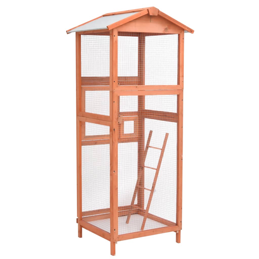 Vidaxl Bird Cage 68x62x166 cm Solid Pinewood