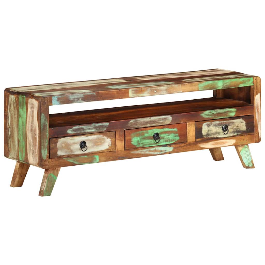 Vidaxl tv-meubel 110x30x40 cm massief gerecycled hout meerkleurig