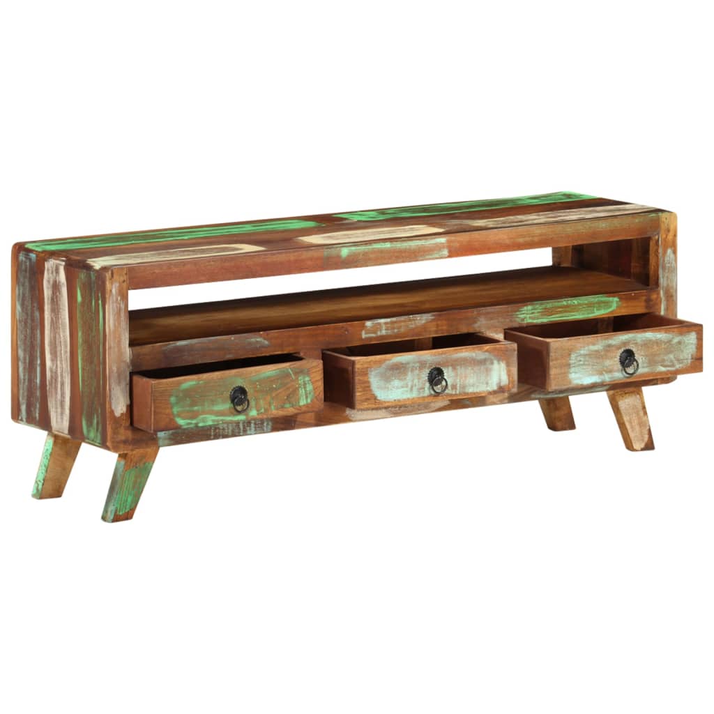Vidaxl tv-meubel 110x30x40 cm massief gerecycled hout meerkleurig