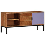 Vidaxl tv-meubel 110x30x50 cm massief acaciahout honingbruin en grijs