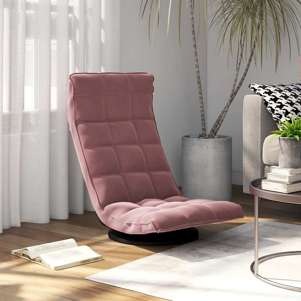 Vidaxl vloerstoel draaibaar fluweel roze