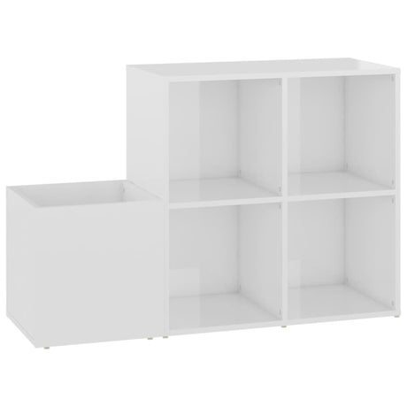 Armoire de rangement Vidaxl 105x35.5x70 cm en bois de bois haute brillant blanc