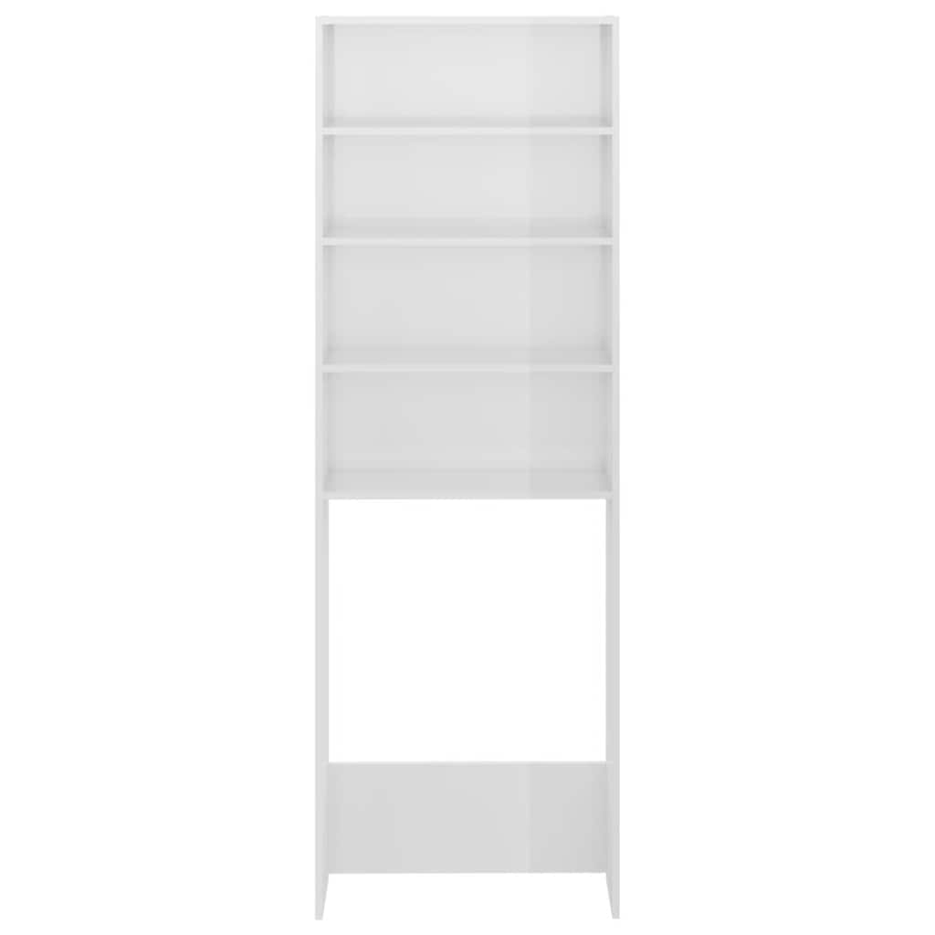 Vidaxl Washing Machine Cabinet 64x24x190 cm haut brillant blanc
