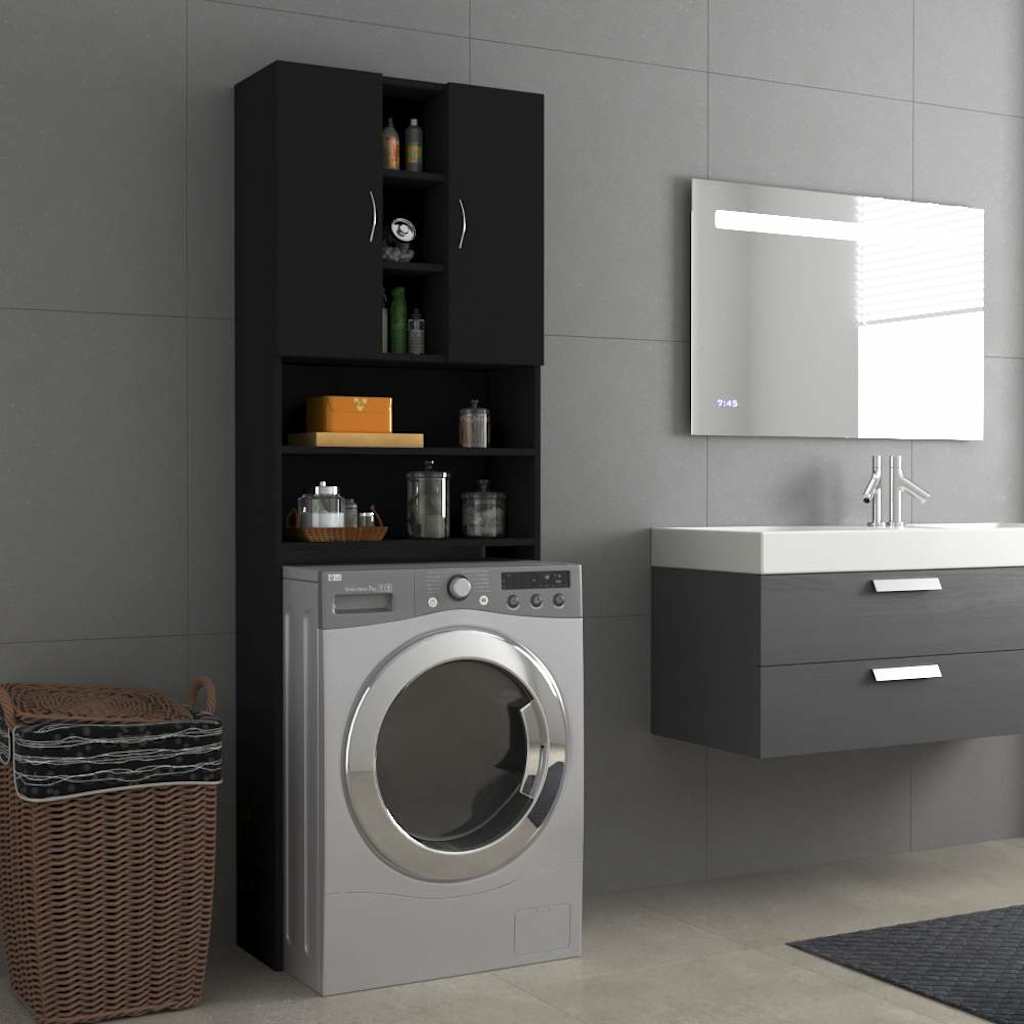 Vidaxl Washing Machine Armoire 64x25.5x190 cm noir