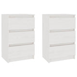 Vidaxl nachtkastjes 2 st 40x29,5x64 cm massief grenenhout wit