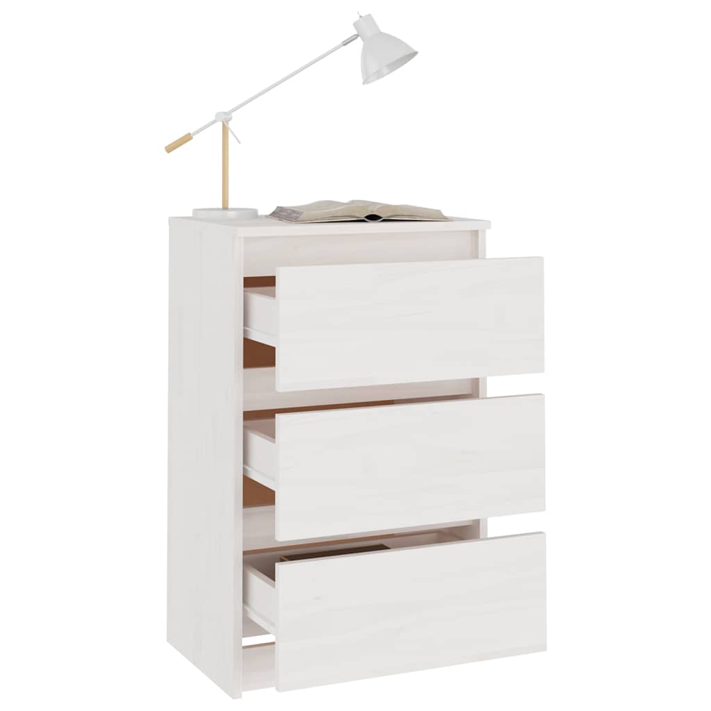 Vidaxl nachtkastjes 2 st 40x29,5x64 cm massief grenenhout wit