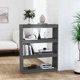 Vidaxl boekenkast kamerscherm 80x30x103,5 cm massief grenenhout grijs