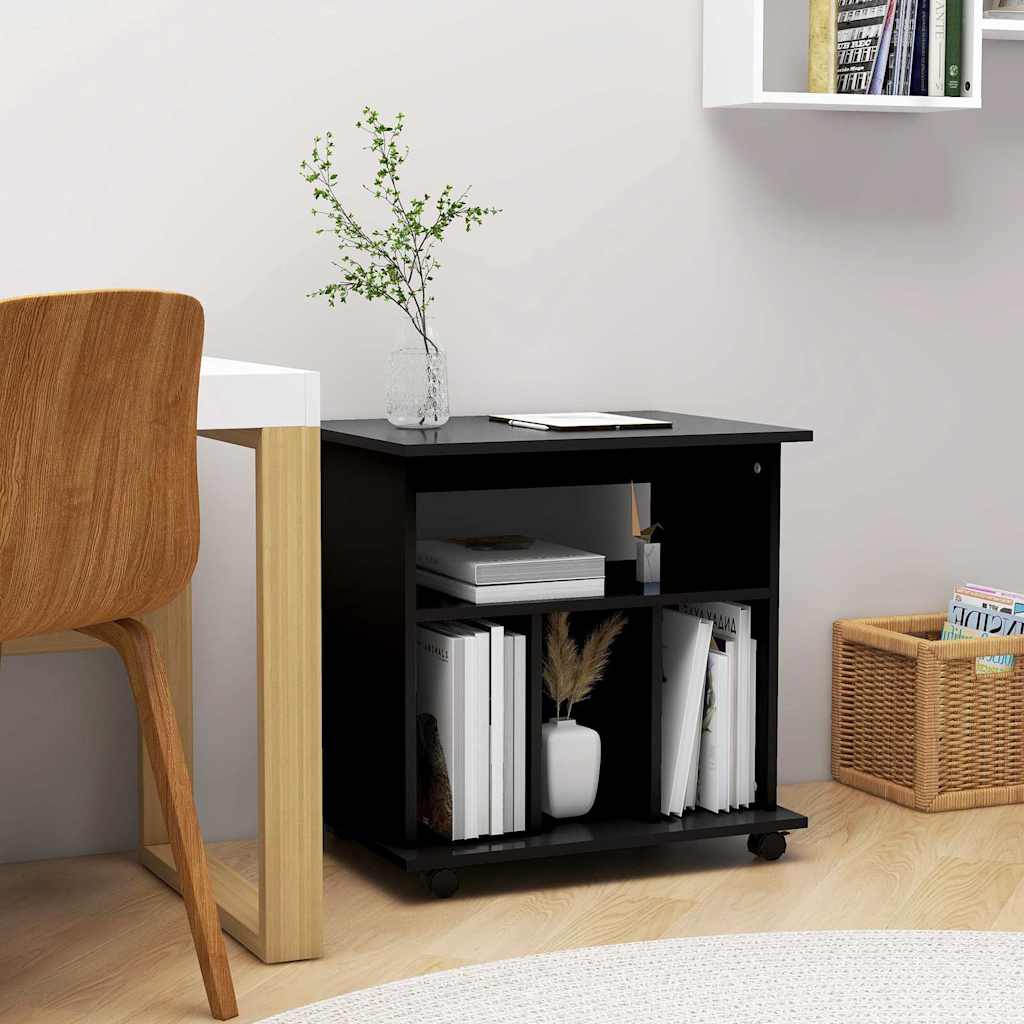 Vidaxl rolkast 60x45x60 cm bewerkt hout zwart