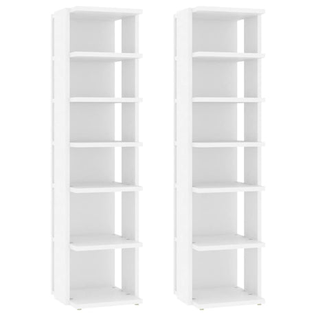 Armoires à chaussures vidaxl 2 pcs 27,5x27x102 cm Bois de bois transformé