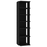 Armoire à chaussures Vidaxl 27.5x27x102 cm Bois transformé noir