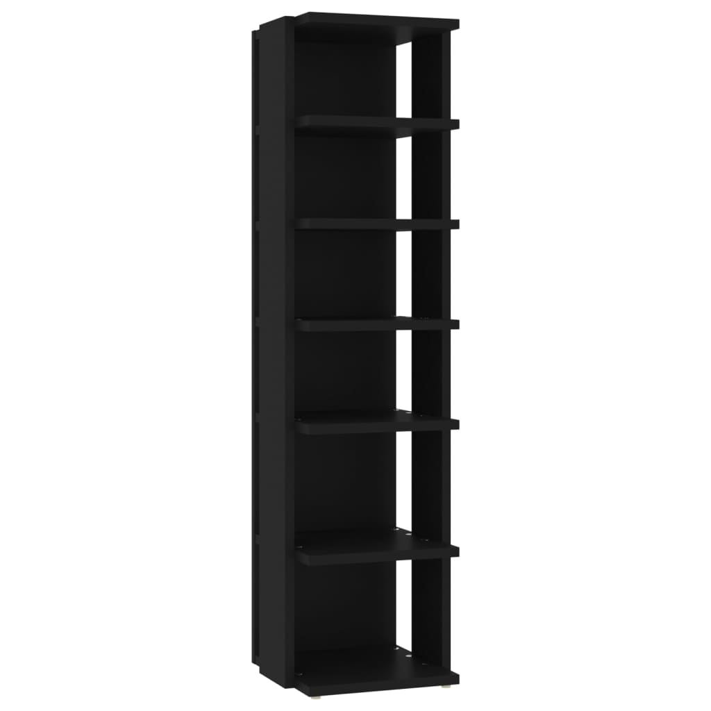 Vidaxl Shoe Cabinet 27.5x27x102 cm forarbejdet træ sort