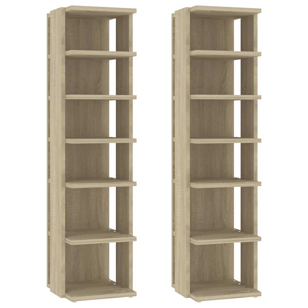 Vidaxx armoires à chaussures 2 pcs 27,5x27x102 cm couleur chêne sonoma