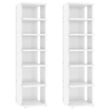 Armoires à chaussures Vidaxl 2 st 27.5x27x102 cm de haut blanc