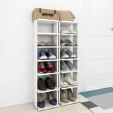 Armoires à chaussures Vidaxl 2 st 27.5x27x102 cm de haut blanc