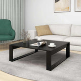 Vidaxl salontafel 100x100x35 cm bewerkt hout zwart
