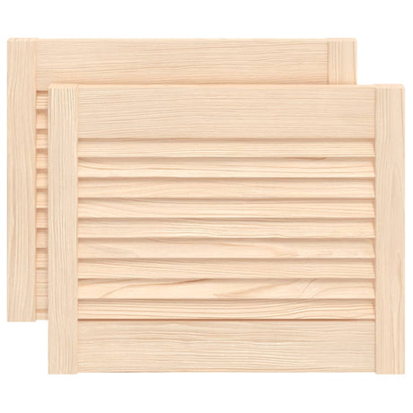 Portes d'armoire Vidaxl avec des lattes 2 pcs 39.5x49.4 cm Pine solide