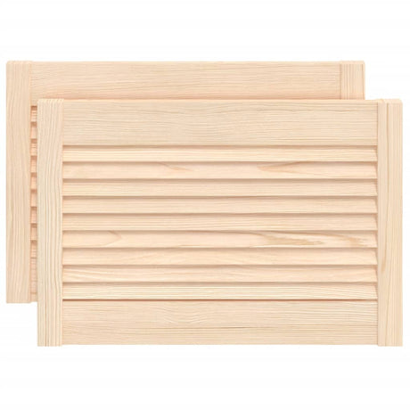 Portes d'armoires Vidaxl avec des lattes 2 pcs 39.5x59.4 cm Pine solide