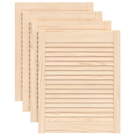 Portes de placard Vidaxl avec des lattes 4 pcs 61,5x49.4 cm Pine solide