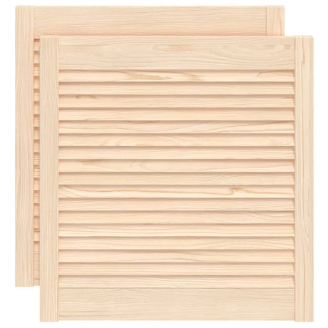 Portes d'armoires Vidaxl avec des lattes 2 PCS 61,5x59.4 cm Pine solide