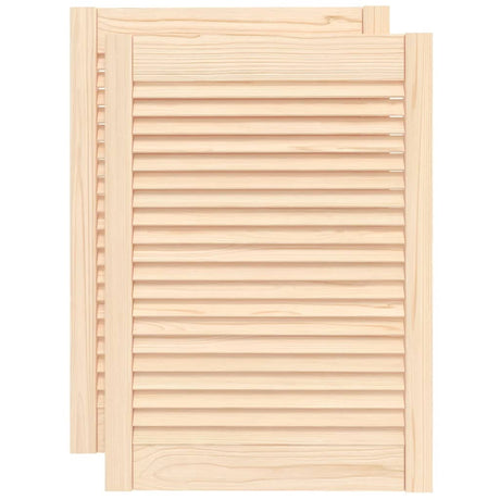Portes d'armoires Vidaxl avec des lattes 2 PCS 69x49.4 cm Pine solide