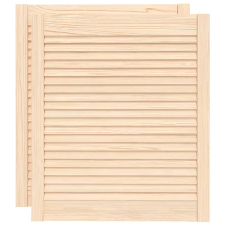 Portes de placard Vidaxl avec des lattes 2 pcs 69x59.4 cm Pine solide