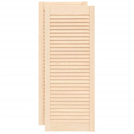 Portes de placard Vidaxl avec des lattes 2 pcs 99.3x39.4 cm Pine solide