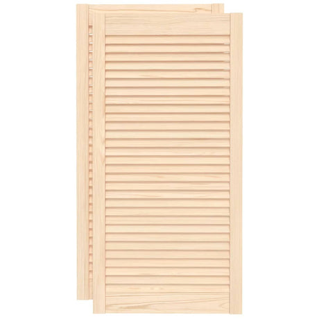 Portes d'armoires Vidaxl avec des lattes 2 pcs 99.3x49.4 cm Pine solide