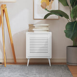 Porte d'armoire Vidaxl avec lattes 39.5x39.4 cm Pine solide blanc