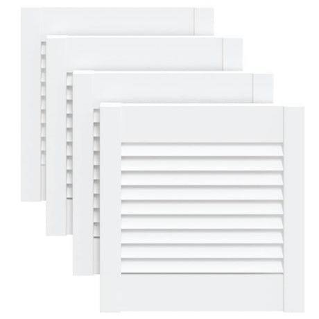 Portes d'armoire Vidaxl avec des lattes 4 pcs 39.5x39.4 cm Bois de pin blanc