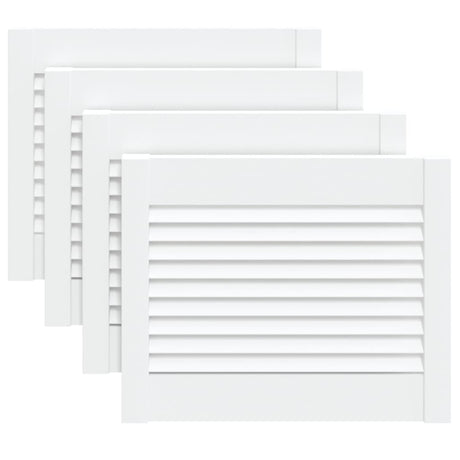 Portes d'armoire Vidaxl avec lattes 4 st 39.5x49.4 cm Bois de pin blanc