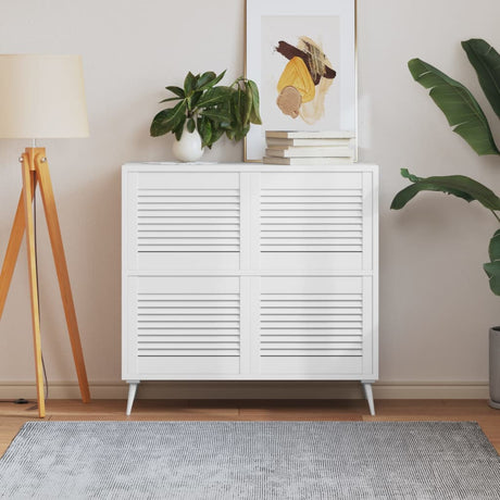 Portes d'armoire Vidaxl avec lattes 4 st 39.5x49.4 cm Bois de pin blanc