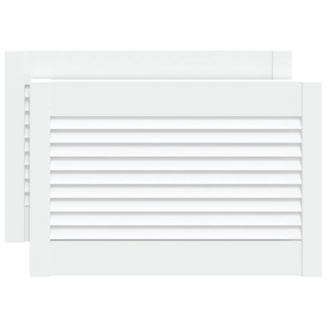Portes d'armoire Vidaxl avec des lattes 2 pcs 39.5x59.4 cm Bois de pin blanc