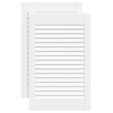 Portes d'armoires Vidaxl avec des lattes 2 pcs 61,5x39.4 cm Bois de pin blanc