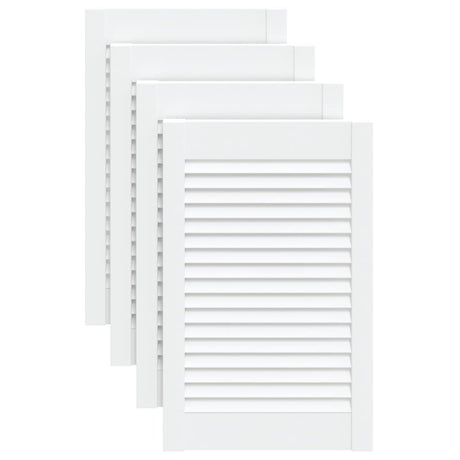 Portes d'armoire Vidaxl avec des lattes 4 pcs 61,5x39.4 cm Bois de pin blanc