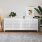 Portes d'armoire Vidaxl avec des lattes 4 pcs 61,5x49.4 cm Bois de pin blanc