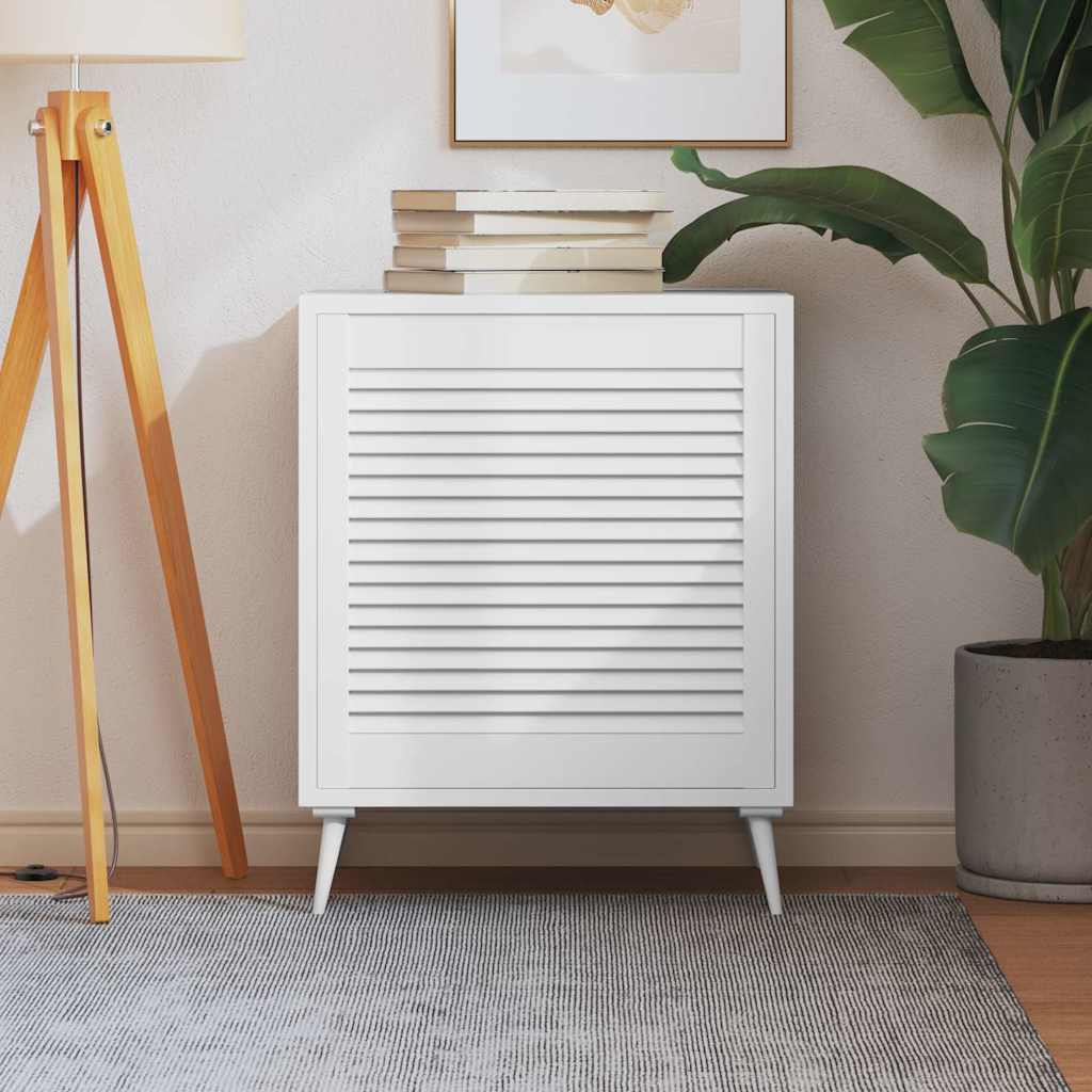 Porte d'armoire Vidaxl avec lattes 61,5x59.4 cm Pine solide blanc