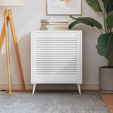 Porte d'armoire Vidaxl avec lattes 61,5x59.4 cm Pine solide blanc