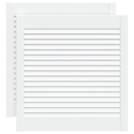 Portes d'armoires Vidaxl avec des lattes 2 pcs 61,5x59,4 cm Bois de pin blanc
