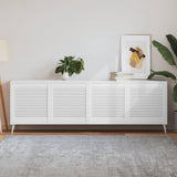 Portes d'armoires Vidaxl avec des lattes 4 pcs 61,5x59,4 cm Bois de pin blanc