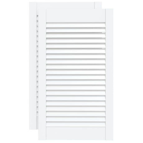 Portes d'armoire Vidaxl avec des lattes 2 pcs 69x39.4 cm Pine solide blanc